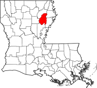 Map of Louisiana highlighting Franklin Parish