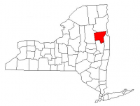 Map of New York highlighting Warren County