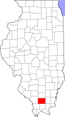 Map of Illinois highlighting Williamson County