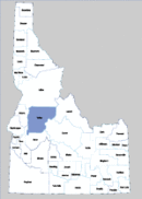Map of Idaho highlighting Valley County
