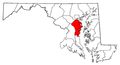 Map of Maryland highlighting Anne Arundel County.png