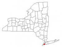Map of New York highlighting Brooklyn Borough
