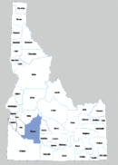 Map of Idaho highlighting Idaho County