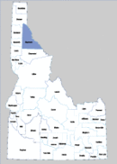 Map of Idaho highlighting ShoshoneCounty