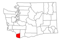 Map of Washington highlighting Clark County