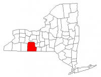 Map of New York highlighting Steuben County