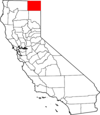 Map of California highlighting Modoc County