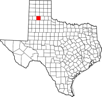 Map of Texas highlighting Swisher County
