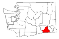 Map of Washington highlighting Walla Walla County