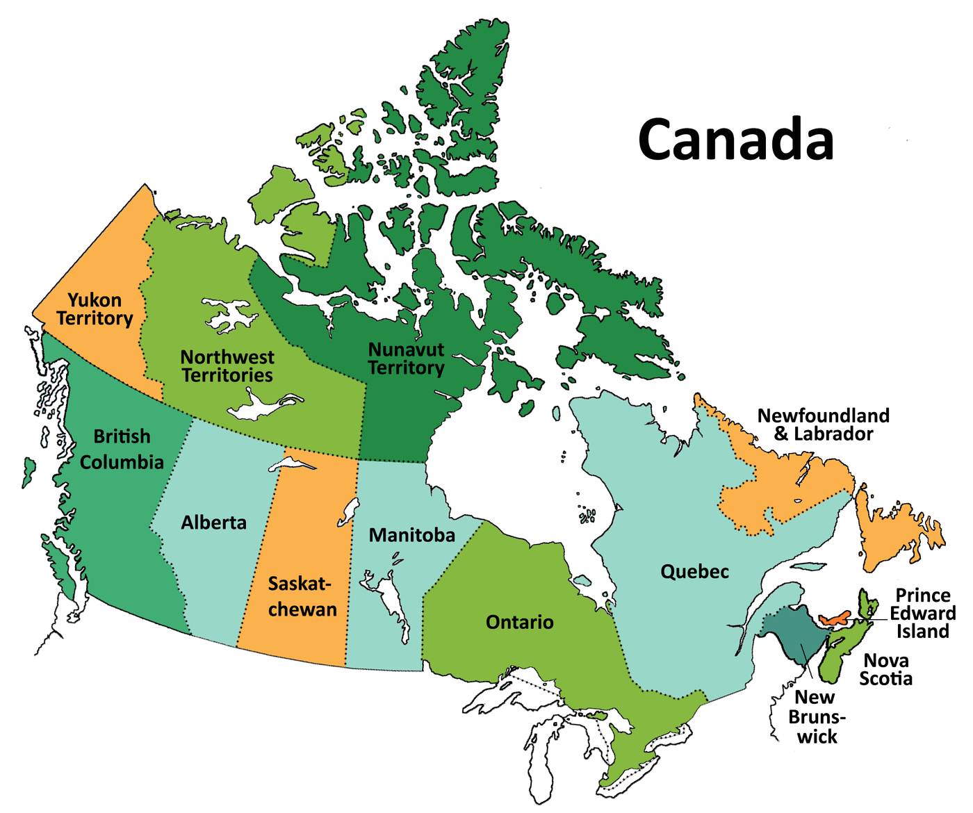 Part canada. Northwest Territories Canada карта. Nunavut Canada карта. Провинции Канады. Canada Provinces and Territories.