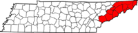 Boundary map of , State of Franklin