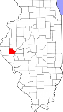 Map of Illinois highlighting Brown County