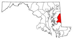 Map of Maryland highlighting Caroline County.png