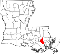 Map of Louisiana highlighting St. Charles Parish
