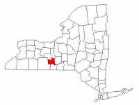 Map of New York highlighting Schuyler County