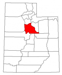 Map of Utah highlighting Utah County