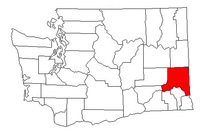 Map of Washington highlighting Whitman County