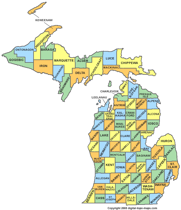 Michigan Counties Map Genealogy Familysearch Wiki