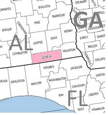 Geneva County Map Alabama