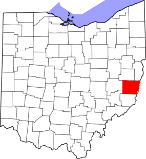 mapa do Limite de Belmonte Município, Ohio