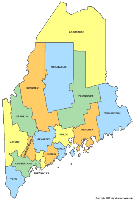 Maine Counties Map Genealogy Familysearch Wiki