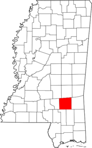 Karte von Mississippi mit Hervorhebung von Jones County.svg.png