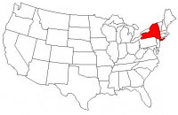 Map of the U.S. highlighting New York