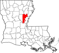 Map of Louisiana highlighting Catahoula Parish
