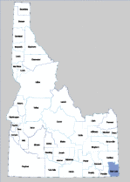 Map of Idaho highlighting Bear Lake County