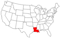 Map of the U.S. highlighting Louisiana