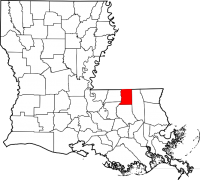 Map of Louisiana highlighting St. Helena Parish