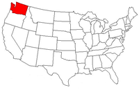Map of the U.S. highlighting Washington